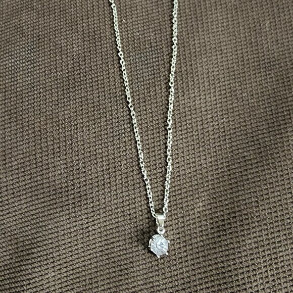 Amazon Hexagonal Zirconia Pendant Necklace - Picture 9 of 15